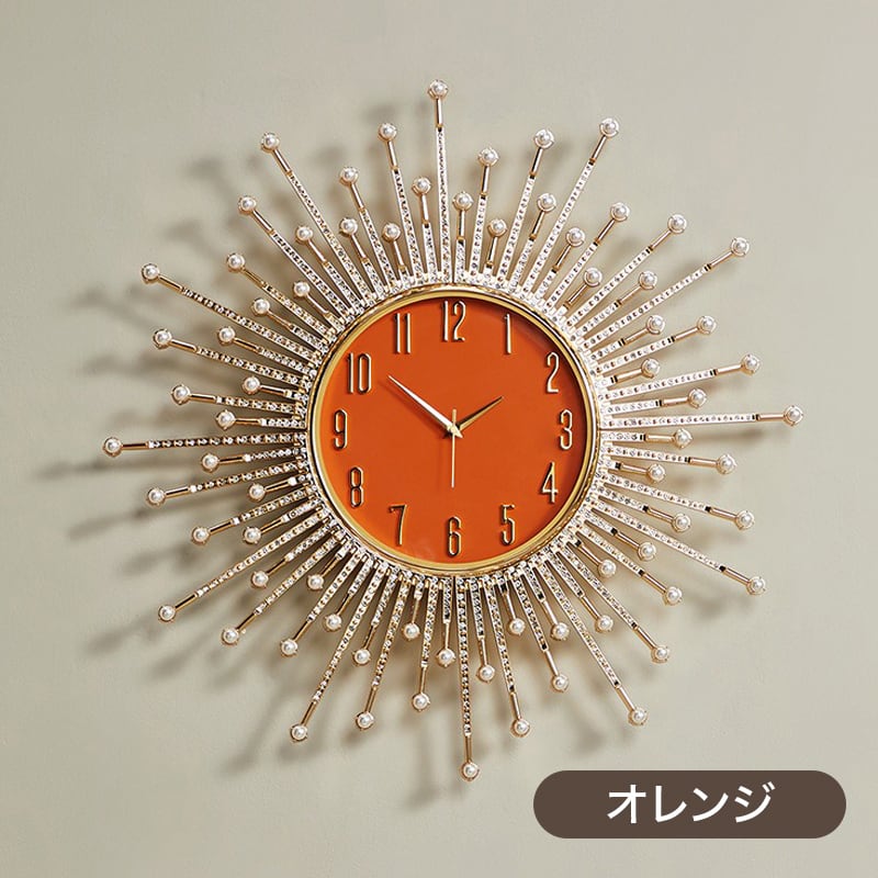 ウォールクロック 壁掛け時計 直径66cm ゴールド 豪華 4色 キラキラ