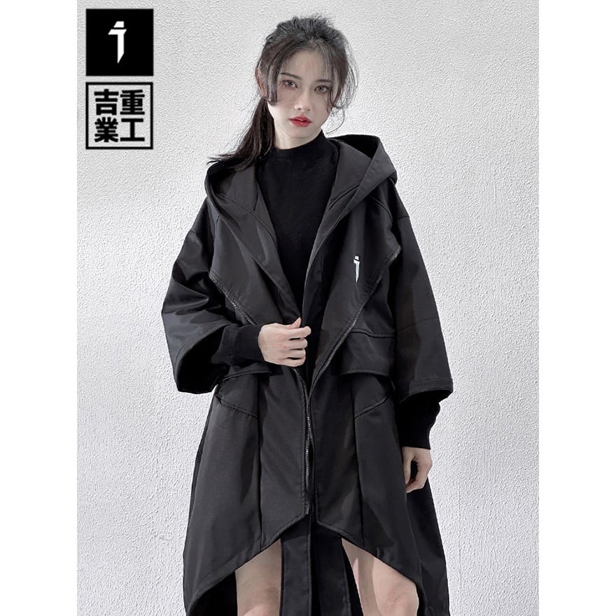 サイバーパンク アシンメトリー・タクティカルロングコート｜地雷系