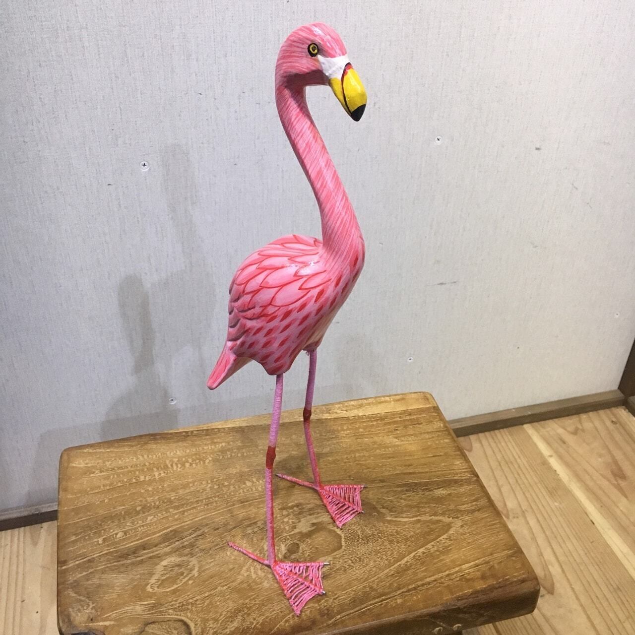 木製フラミンゴ 36cm 鳥のオブジェ インテリア バリ雑貨 アジアン雑貨