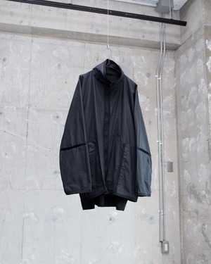 “Helene Clément BASEL” dolman sleeve technical zip jacket / sculptural wide silhouette / Made in SWITZERLAND