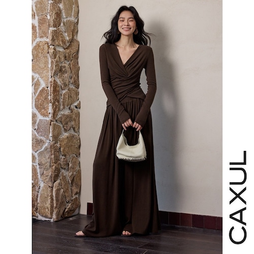 Cross Drape Top & Wide Pants SET-UP