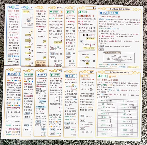 中学受験　「絶対に知っておくべき計算の極意」 まとめカード＋実践問題80問＋解説集