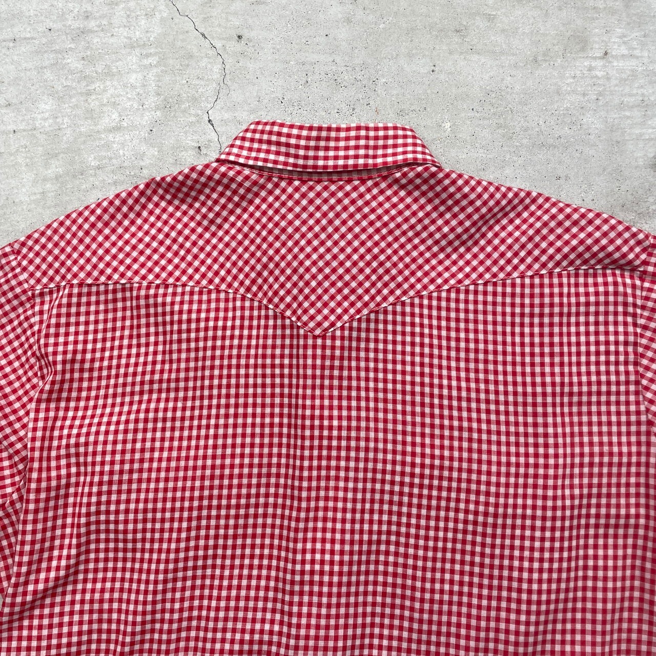 70年代 USA製 Wrangler ラングラー ギンガムチェックシャツ ウエスタン 