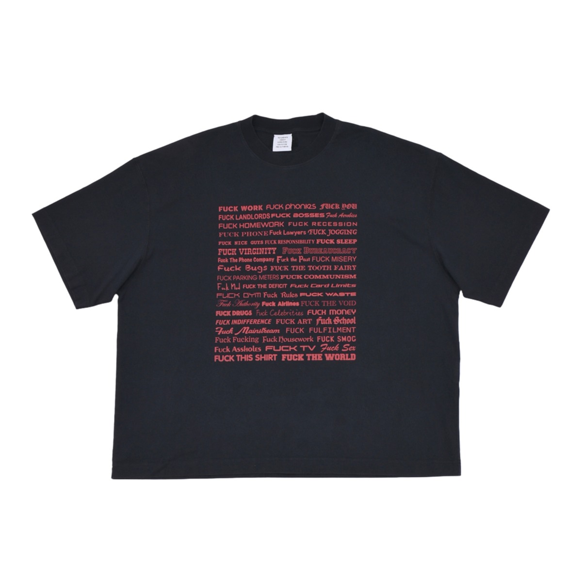 VETEMENTS】FUCK REGULAR T-SHIRT | AYIN
