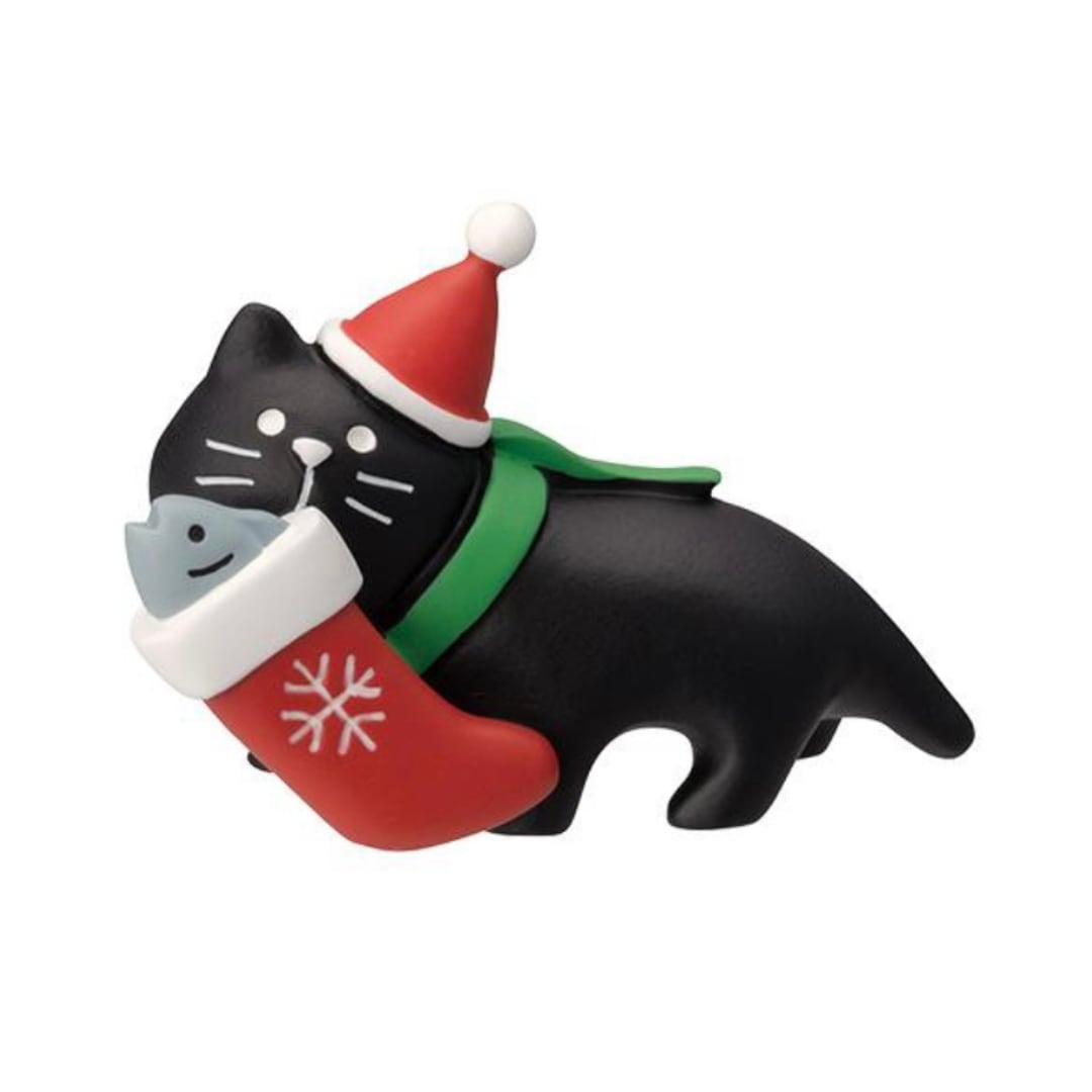concombre｜コンコンブル｜靴下運び黒猫 猫雑貨 ねこ ネコ クリスマス ディスプレイ 収集癖 コレクション
