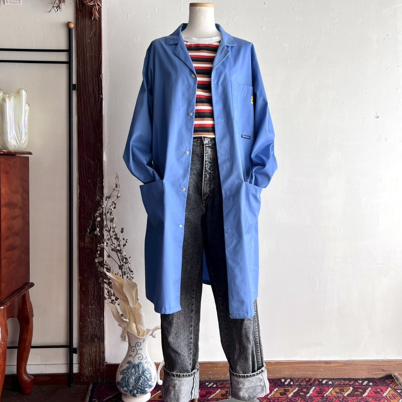 Euro vintage spring coat /生成り色のシンプルスプリングコート Euro vintage spring coat /生成り色のシンプルスプリングコート