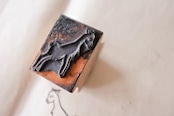 フランス 4.4c かわいい小ヤギさんとメランコリーな木製スタンプ ヴィンテージ
