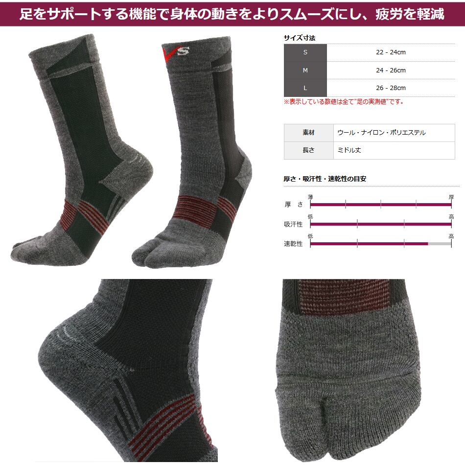 送料0円 ホシノ V2-MW202 メリノウール タビ型 厚手 ミドル丈 M チャコール b03 ホシノ V2-MW202 メリノウール・タビ型 厚手・ミドル丈 L ディープグリーン