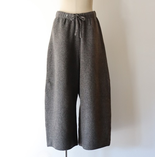 nonnotte " Knit Pants Extra Wide ( YAKNatural×TopGray ) "