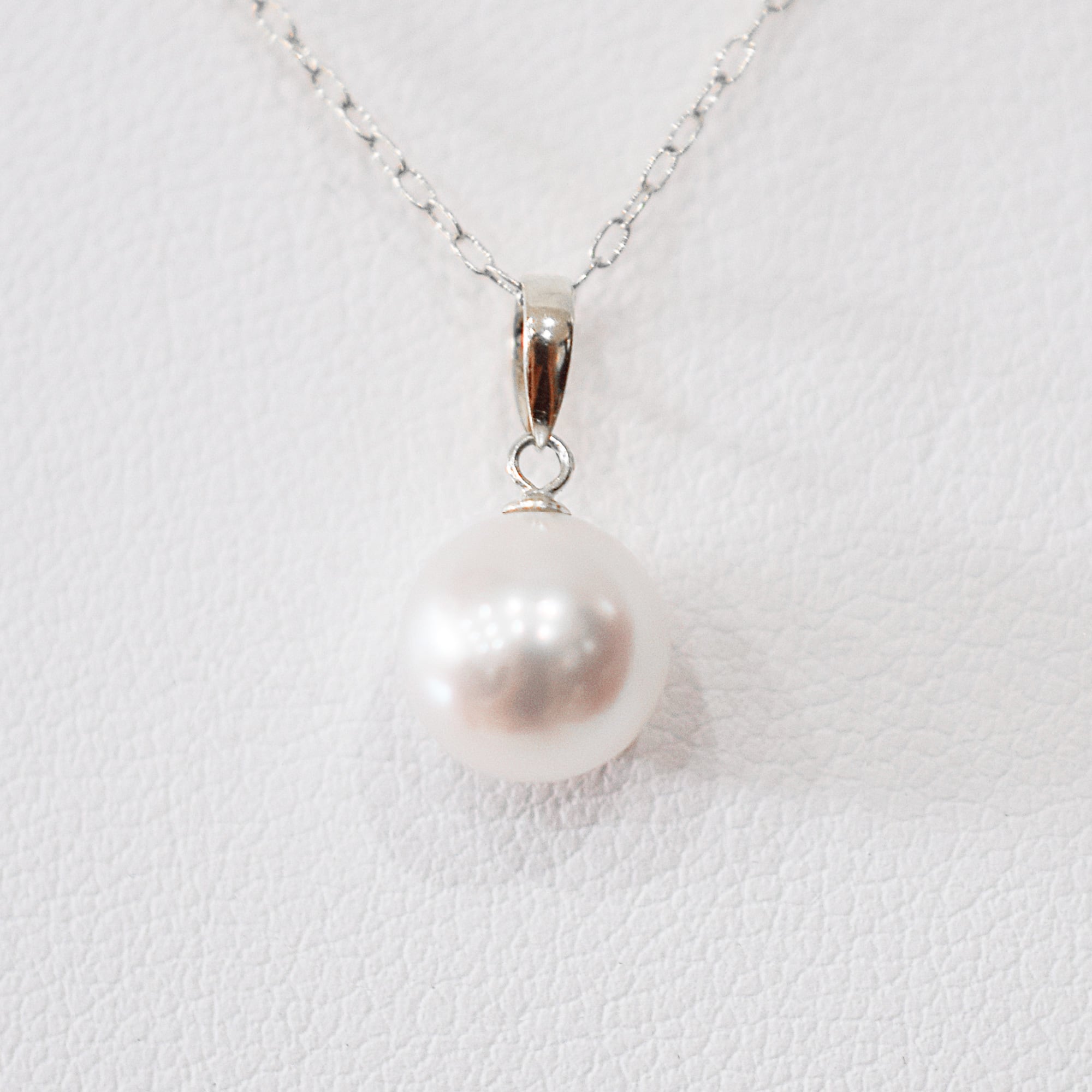 pearl641］7.5mm - 8mm ホワイトピンク ペンダント ネックレス あこや