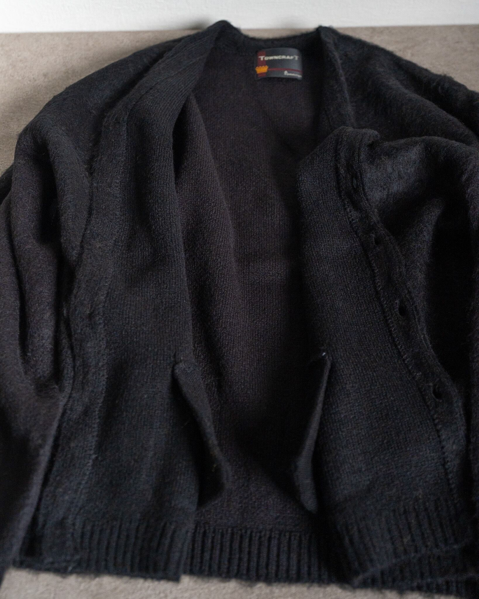 1回着用のみ　towncraft shaggy cardigan black L TOWNCRAFT,タウンクラフト,カーディガン,ソリッドシャギーカーディガン