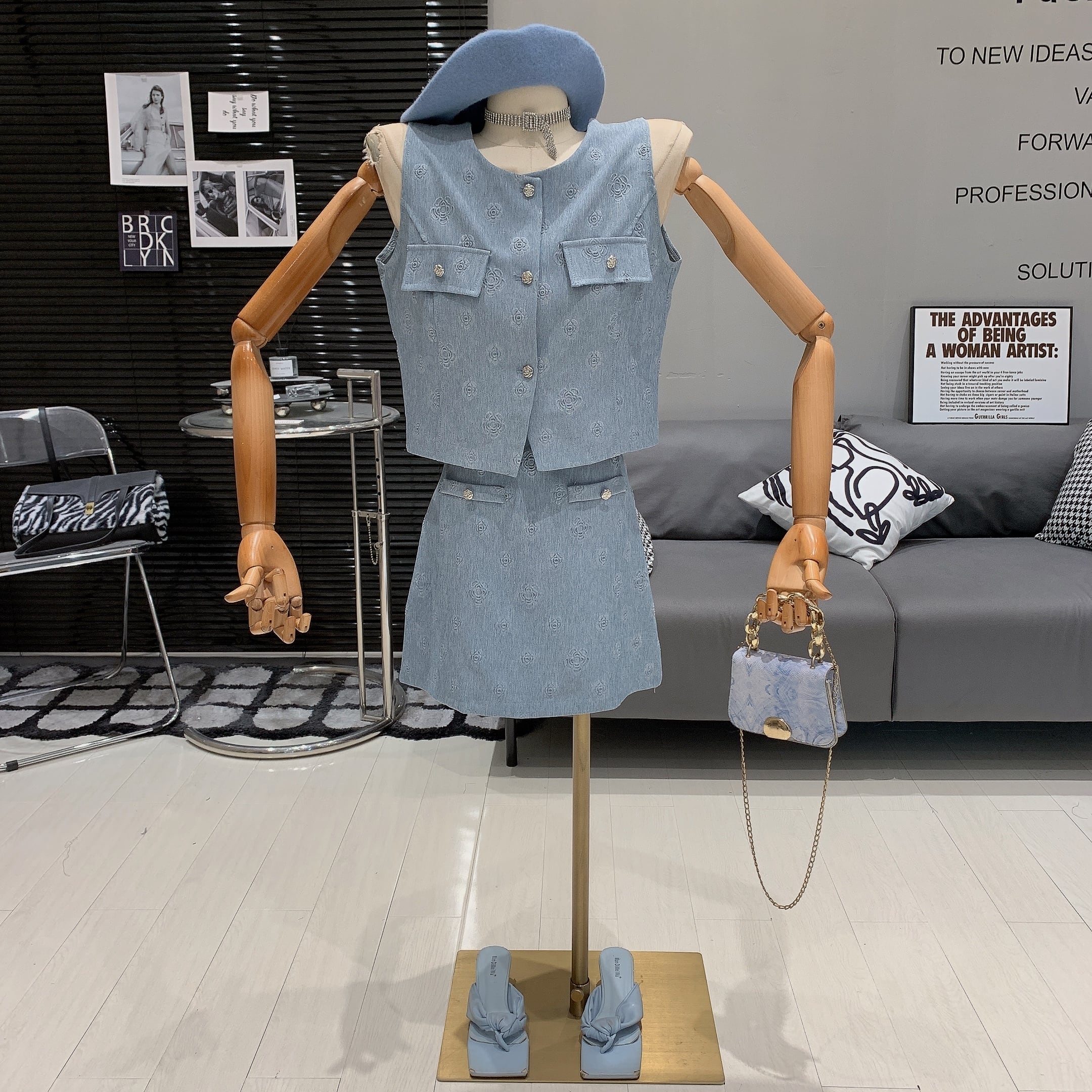 set】ノースリーブベスト×スカートセット M31119 | nanastyle