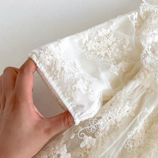 【取寄】たっぷりフリルが可愛すぎるレースワンピース風ロンパース