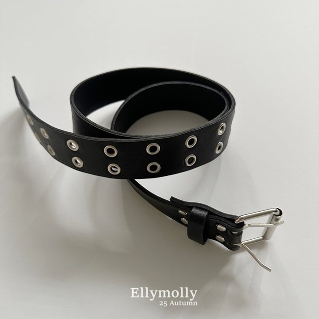 【 ellymolly / 予約 】Two-line studded belt