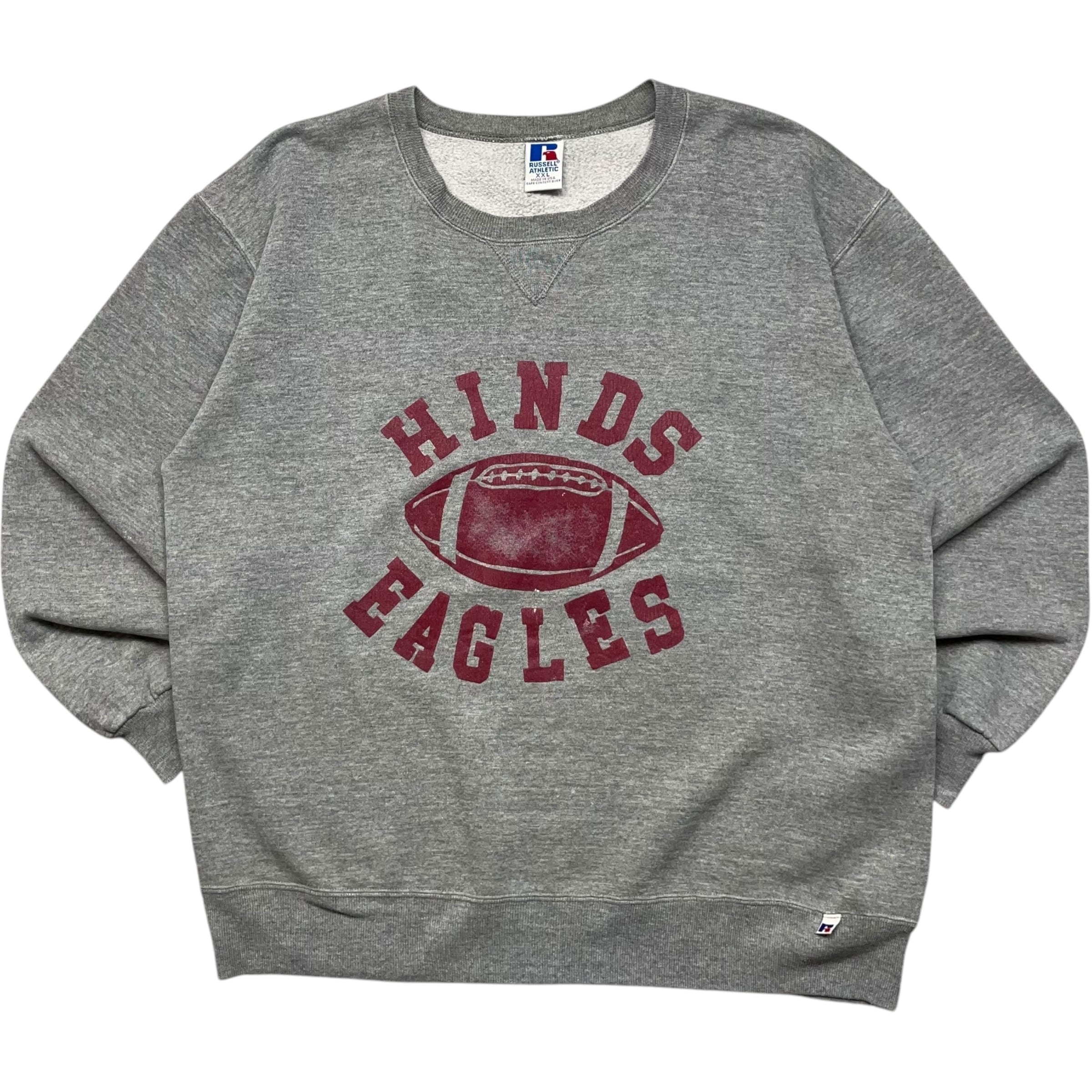《XXL》 russell athletic ラッセルアスレチック スウェット 前V HINDS EAGLES USA製 90年代 vintage no.7022