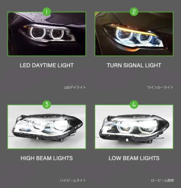 BMW 5シリーズ F10 F11 グレードアップヘッドライト 左右セット 前期用