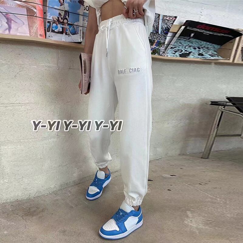 ルーズウェストストレッチパンツ スプリングソリッド カラーカジュアル エラスティック 伸縮 大きめサイズ 春物 ソリッドカラー ミックスインファッション7912351628