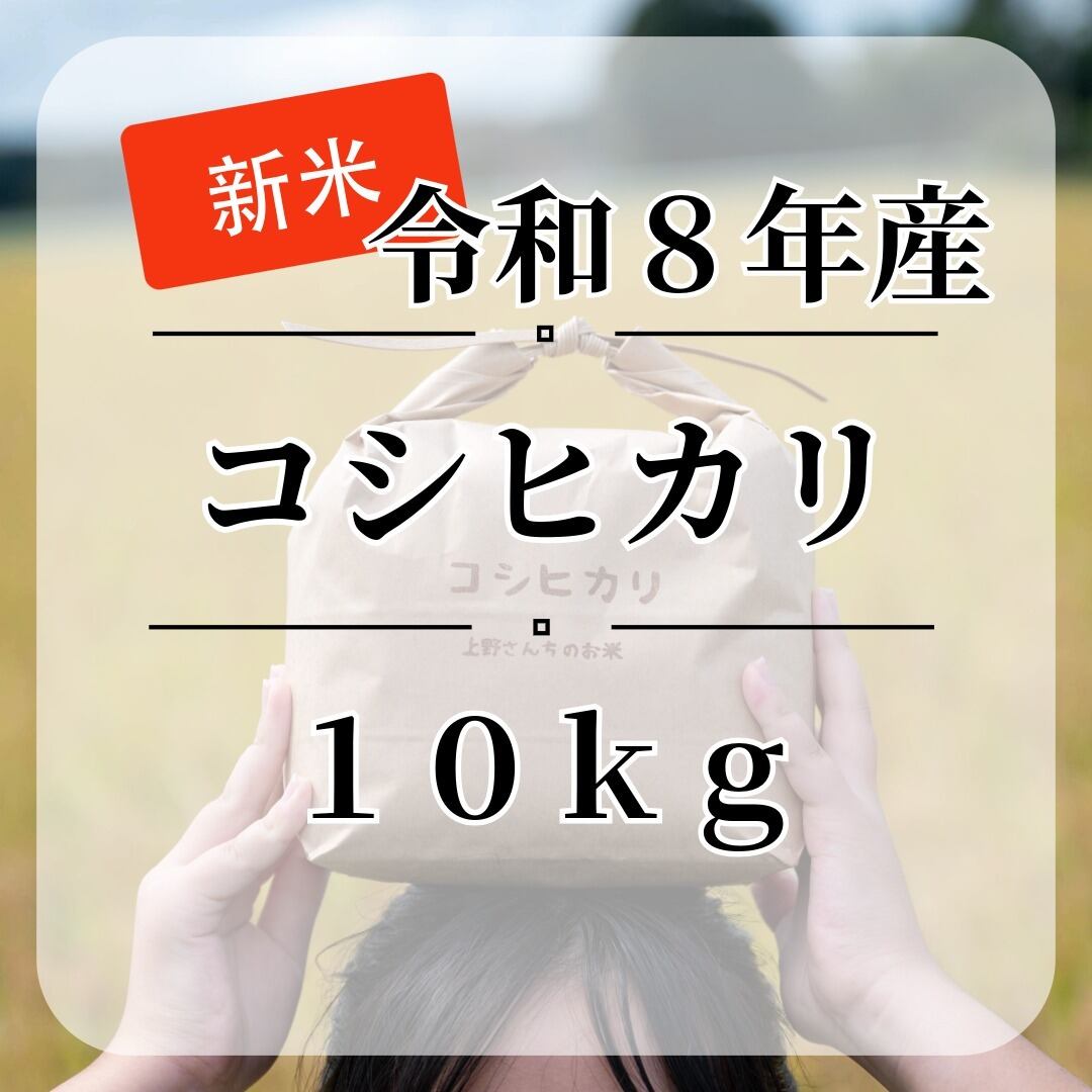 令和8年産・新米『コシヒカリ』【白米・無洗米】内容量10kg・送料無料