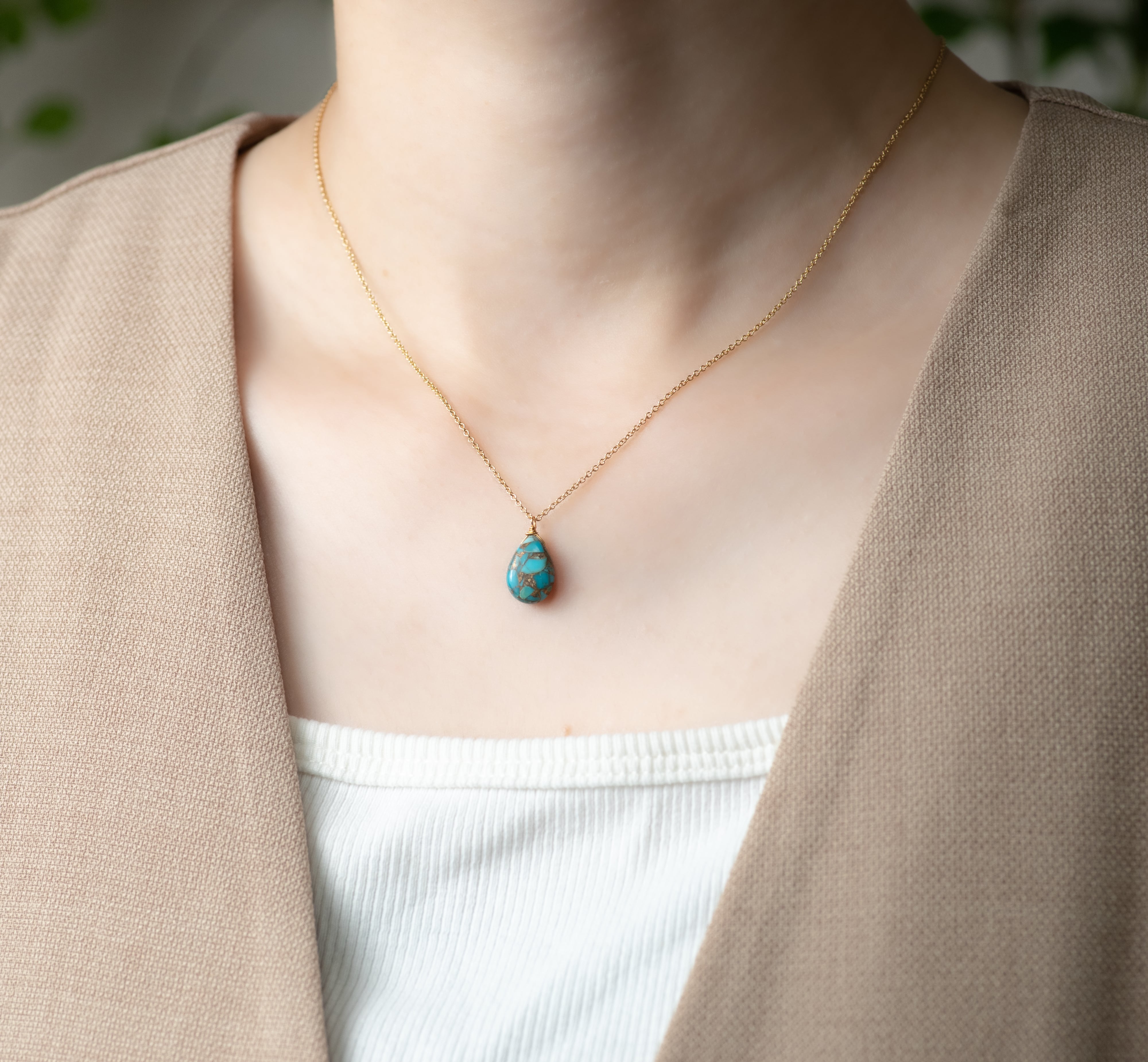 k14gf ブルーコッパーターコイズのネックレス | lemonsoda091