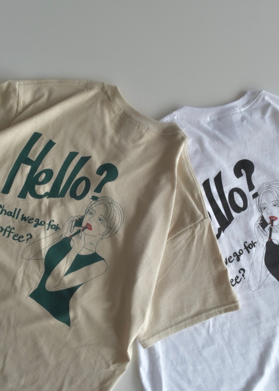 city girl coffee T-shirt(ベージュ/ホワイト )【 SUPERSALE対象商品】