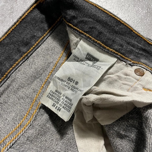 【W34 L34】 メキシコ製 usa levi's 先染ブラック 501xx 詳細写真6