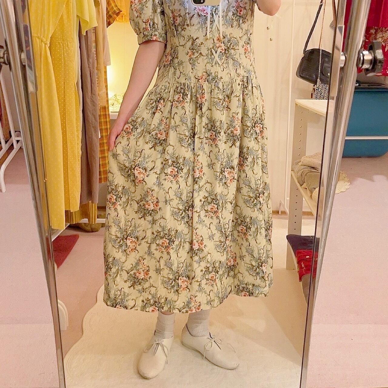 high laced shoes ribbon rose one-piece