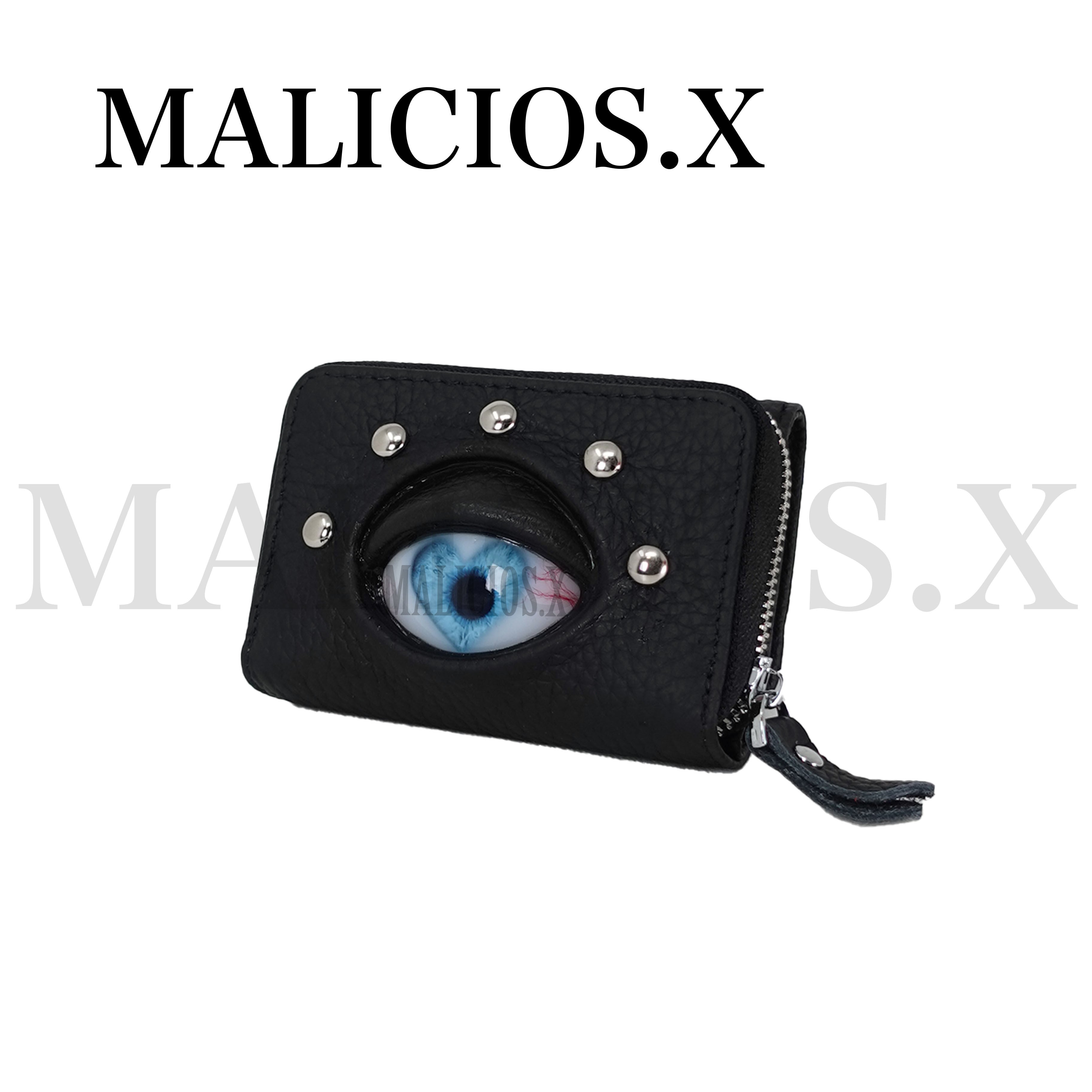 ミニ財布　MALICIOUS.X 紫×緑 Heart Eye Tri-folding mini wallet(Black) /Blue | MALICIOUS.X