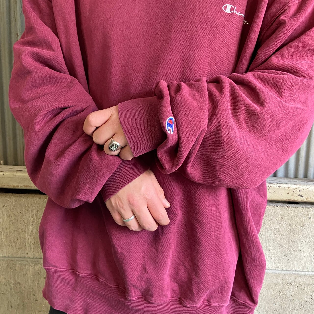 ビッグサイズ 90年代 Champion チャンピオン ロゴ刺繍 スウェット