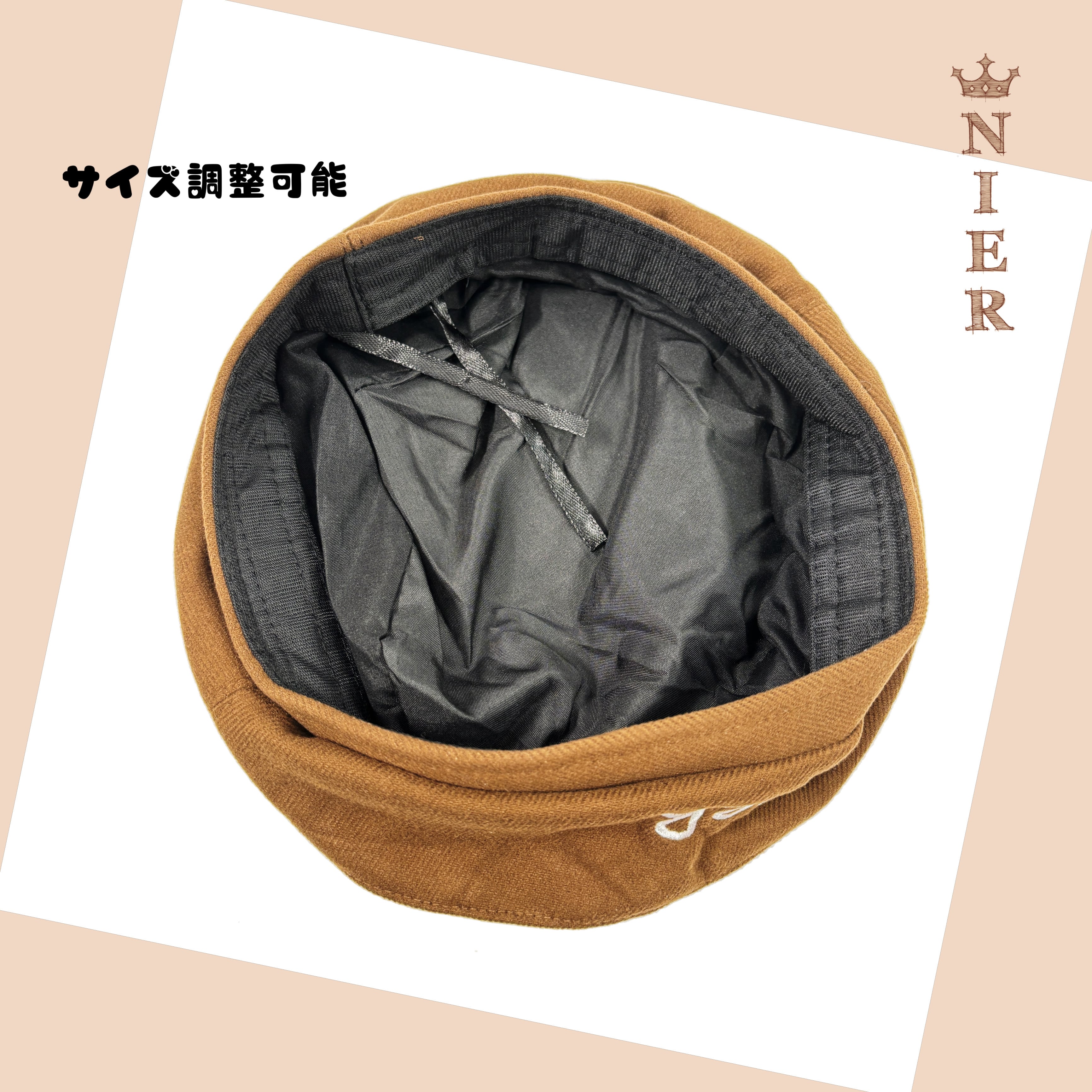 5/15日限定早い者勝ちプレゼント》NIER BROWNベレー帽【刺繍ロゴ 5/15日限定早い者勝ちプレゼント》NIER BROWNベレー帽【刺繍ロゴ