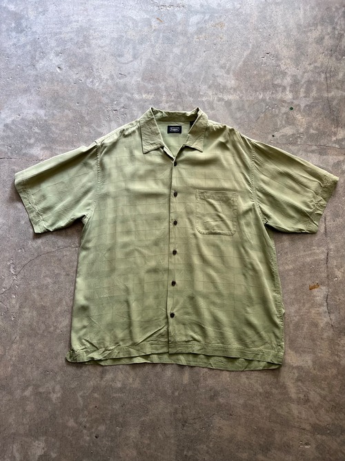 haggar ハガー 半袖シャツ チェック織り L/G ライトグリーン