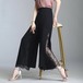 素材で選ぶ！リネンパンツ接触冷感 美脚 韓国ファッション シフォン かっこいい！スラックスパンツ カジュアル おしゃれ