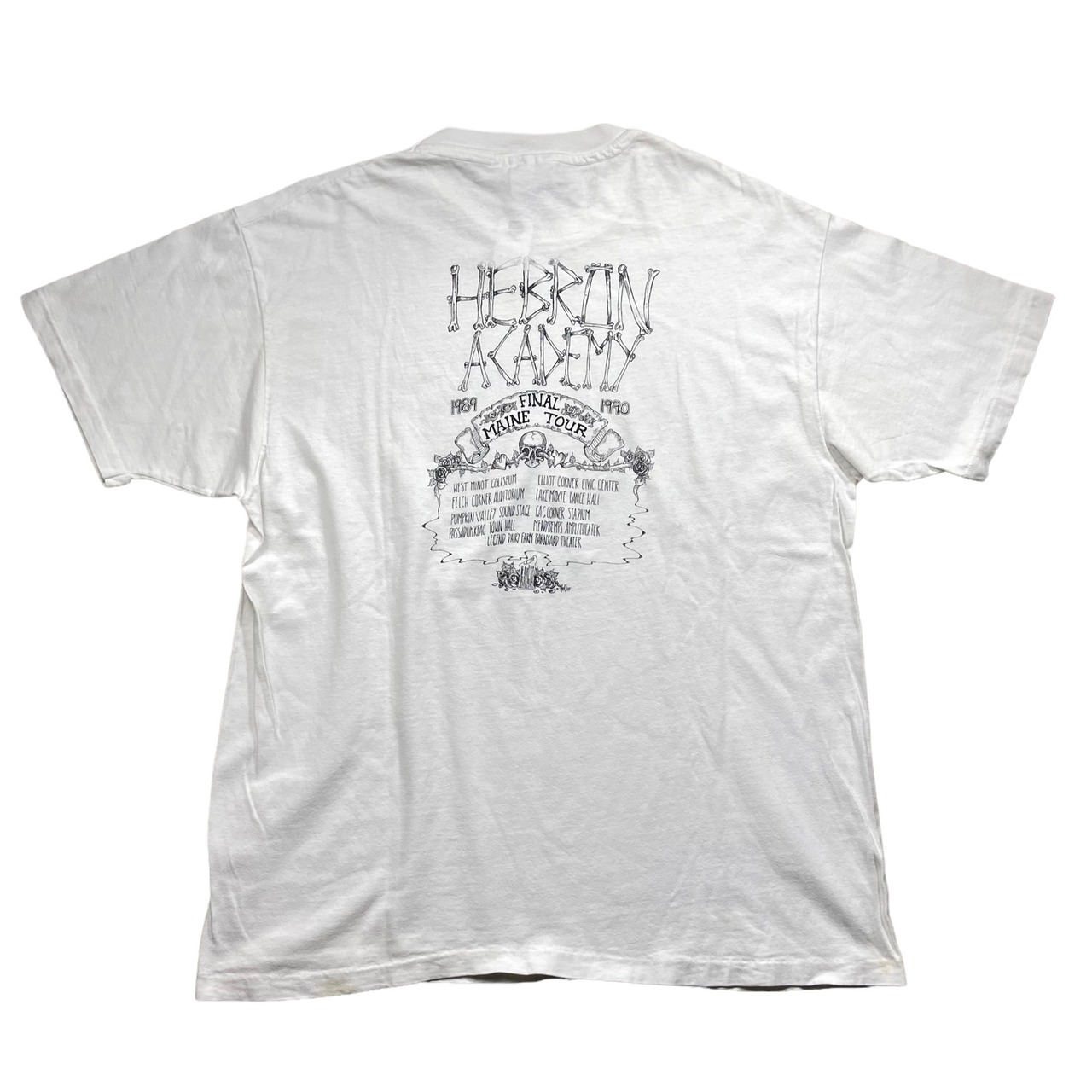 vintage 1990's skull print tee "HEBRON ACADEMY"