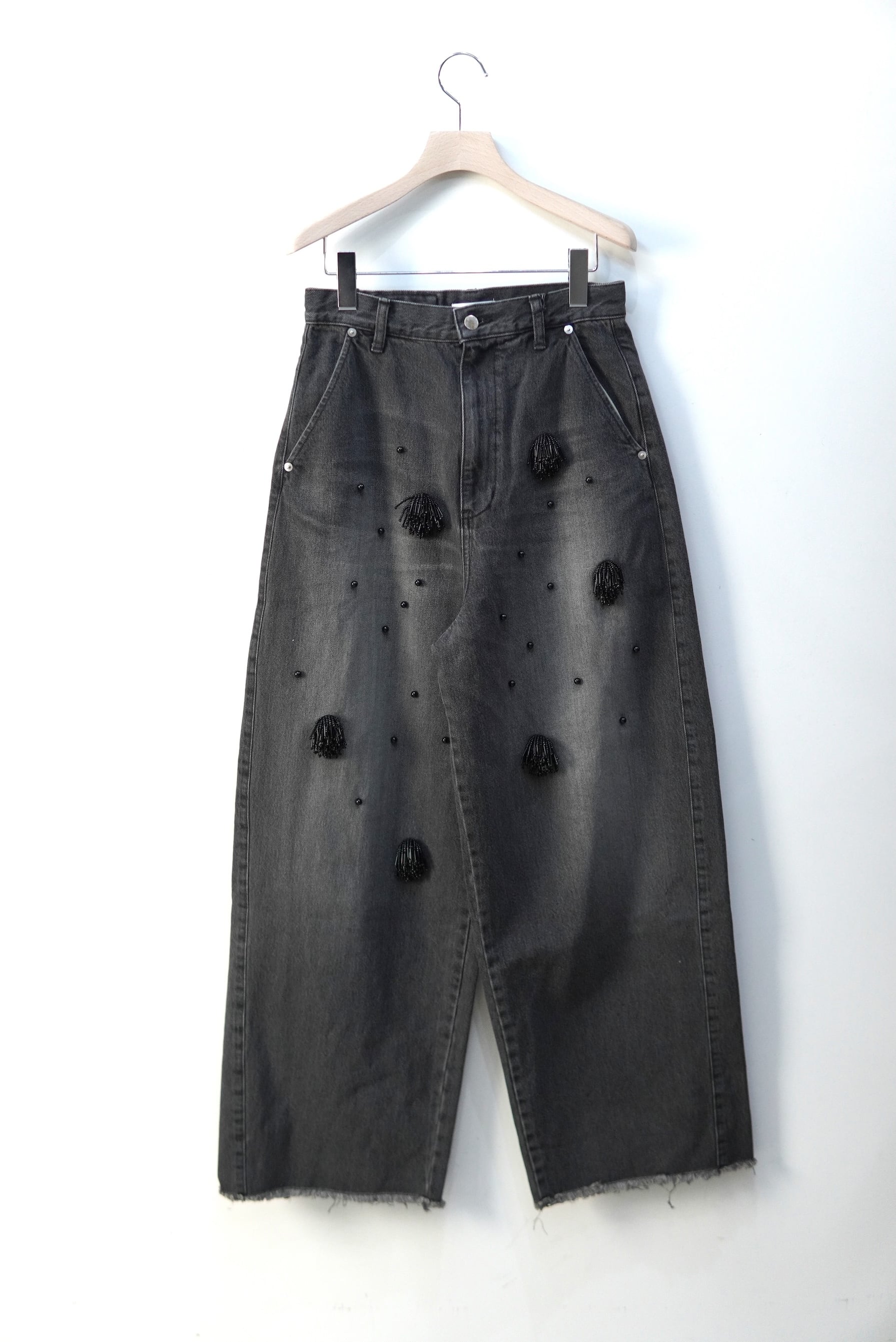 OPEN SESAME CLUB / Beaded Wide Denim