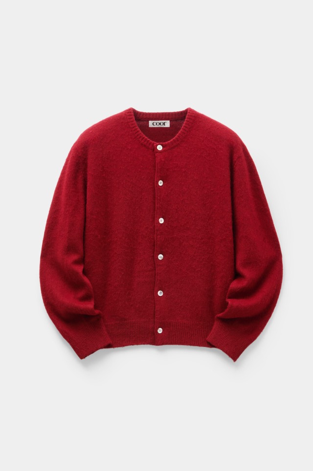 [COOR] Raccoon Crop Round Cardigan (Red) 正規品 韓国ブランド 韓国通販 韓国代行 韓国ファッション クール クーア クアー 日本 店舗