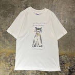 90s Hanes Cat Print Tee USA製