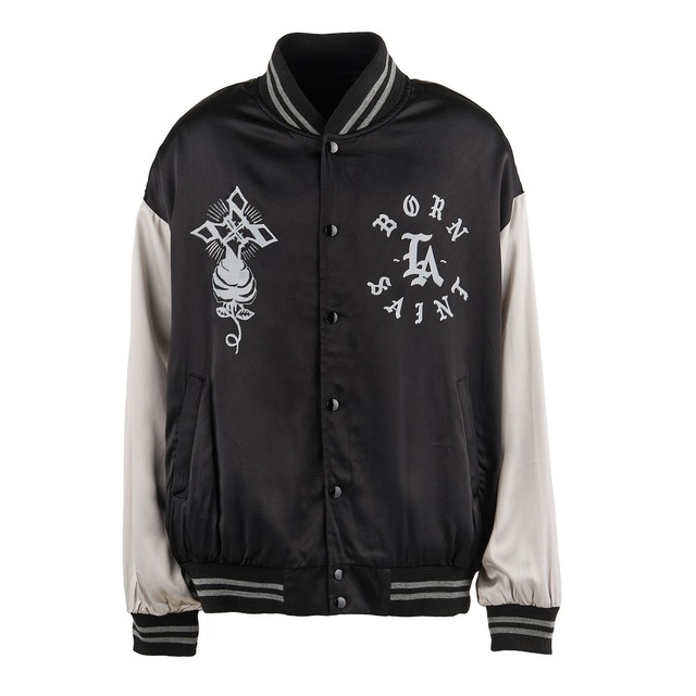 【SAINT MICHAEL】SM-YS8-0000-C12/BR_SATIN JACKET/BLK+GRY