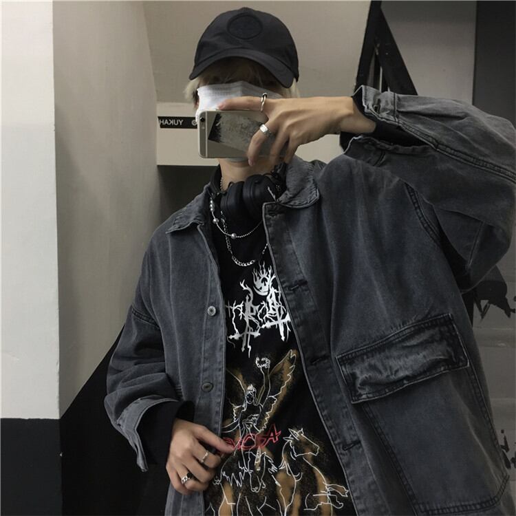 韓国ファッション デニムジャケッ 単体ボタン コート スリム 快適である