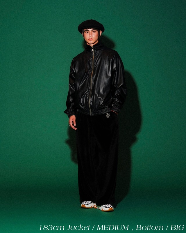 Velor Pile Tapered Pants/Black