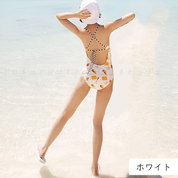 レディース水着 アイスクリーム柄 ワンピース水着 モノキニ 体型カバー 原宿系 青文字系 夏 スイーツ柄 ソフトリーム柄 アイス柄 ゆめかわ ゆめかわいい 個性的 個性派 パステル パステルカラー ミント ホワイト ネイビー 大人 オトナ M L XL w625 | styleline