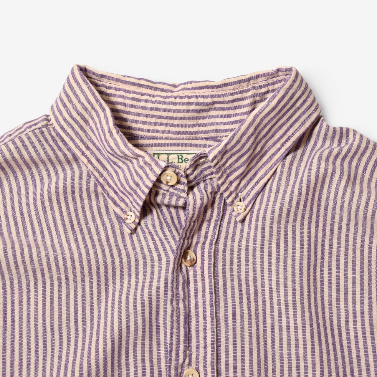 90s L.L.Bean ストライプ 長袖 ボタンダウンシャツ USA製