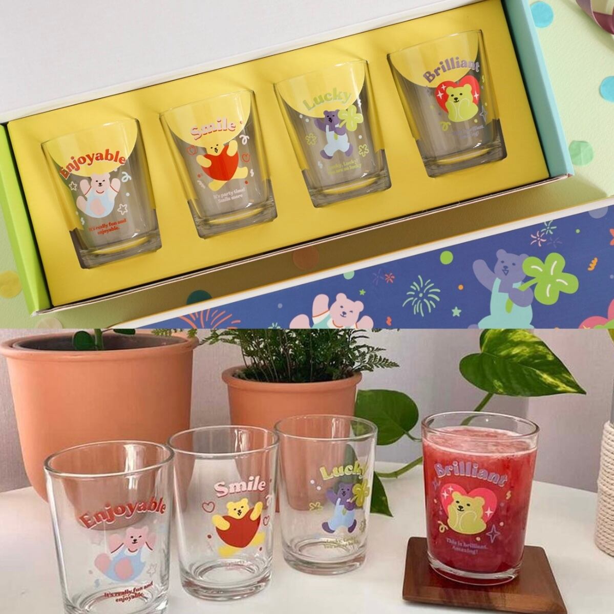 4個セット】retro character cup set 238ml / レトロ キャラクター