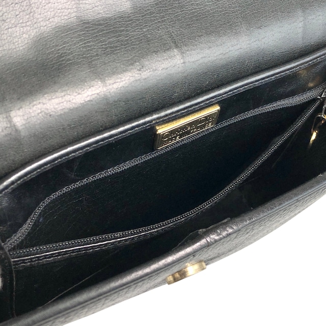Christian Dior クリスチャン ディオール ショルダーバッグ ブラック DIOR レザー vintage ヴィンテージ オールド dm5c8k