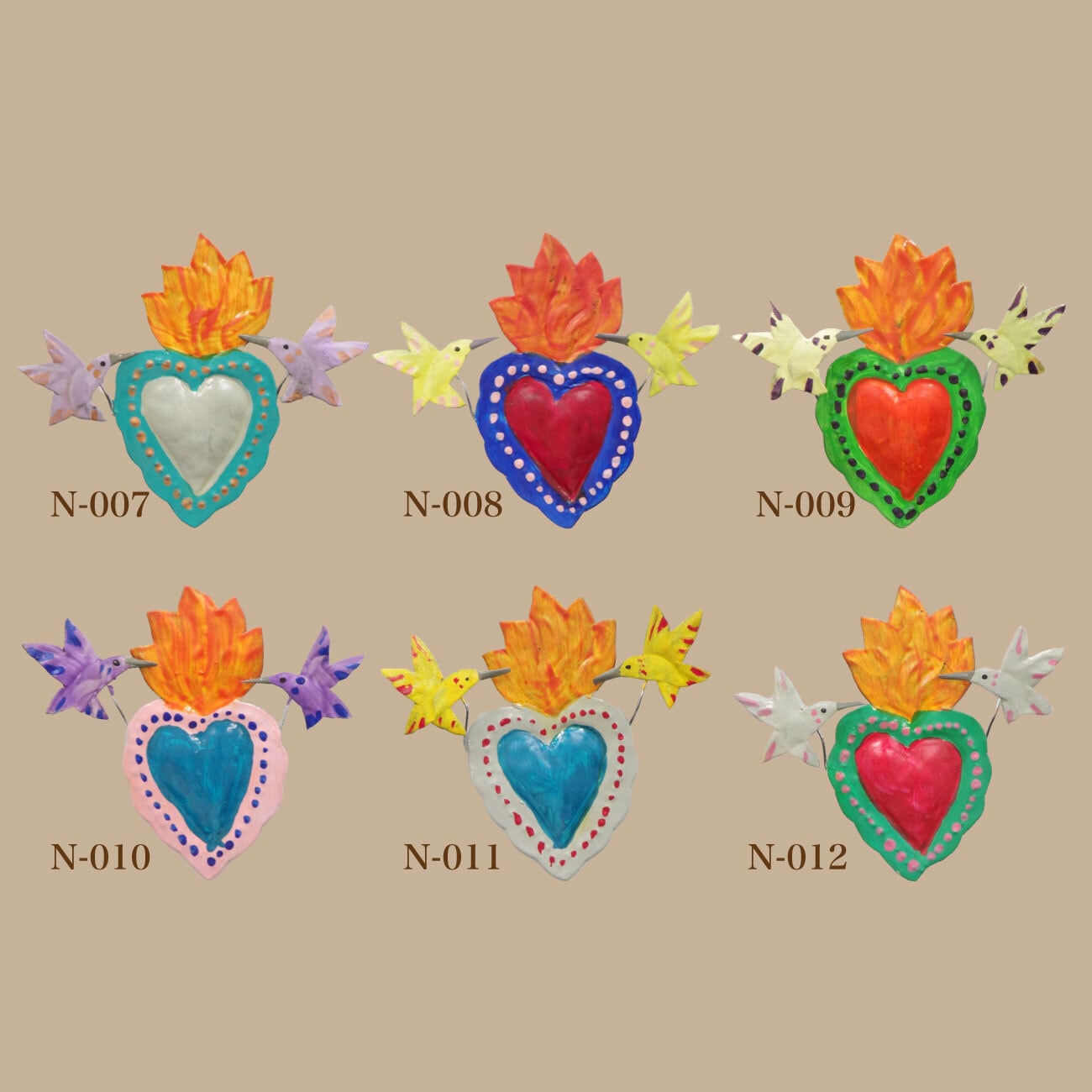 ブリキのオーナメント／小鳥とハート／サンミゲルデアジェンデ