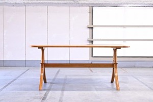 モリシゲ 21万「フローラ」ダイニングテーブル 樺材 カバ 机 食卓 高級 モダン クラシック エレガント 森繁 morishige【中古家具/中古インテリア/USED家具ユーズド家具/リサイクル】