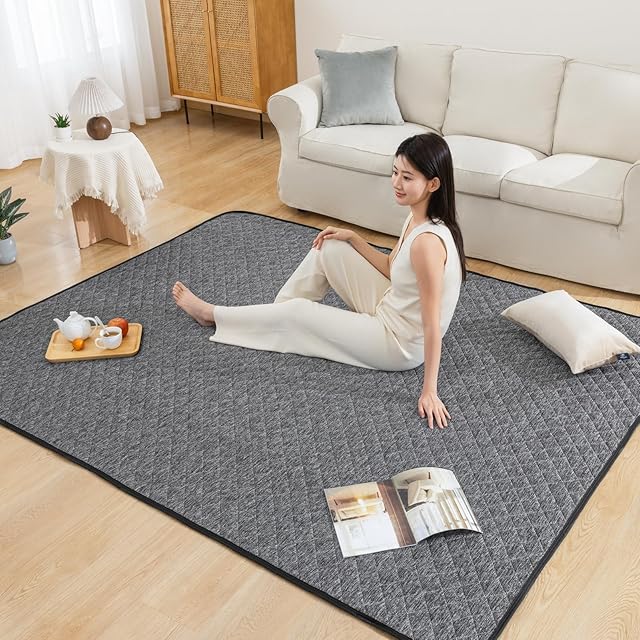 い草 ラグ 花ござ カーペット ラグ 4.5畳 国産 DX京刺子 ブラウン 江戸間4.5畳 約261×261cm （裏:不織布 い草ラグ 花ござ カーペット ラグ 4.5畳 国産 DX組子 ブラウン 江戸間4.5