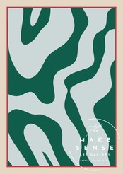 静寂の流れ xiii｜穏やかな曲線が響くミニマル抽象アートポスター｜北欧モダンに馴染む洗練の一枚｜A3ポスター