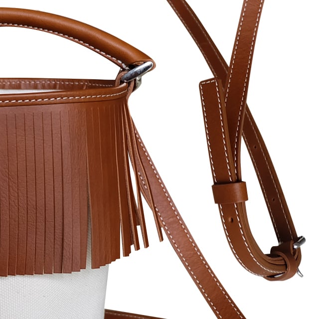 AYAKO Fringe Bucket Bag Camel