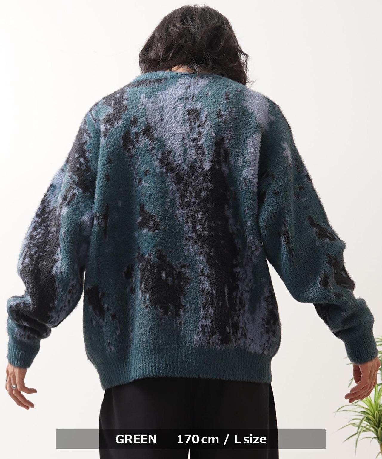 ◆アブストラクト柄 シャギーニット◆bl-808527