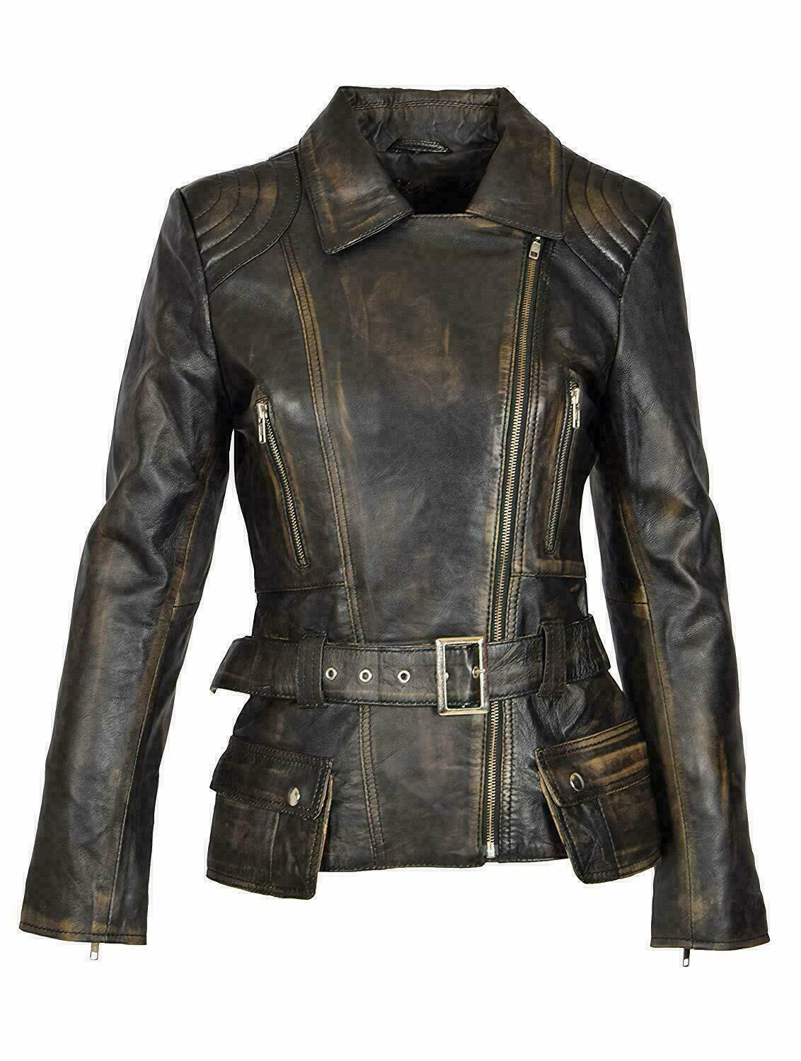 羊革ヴィンテージ加工ライダージャケットベルト付き Sheep Leather