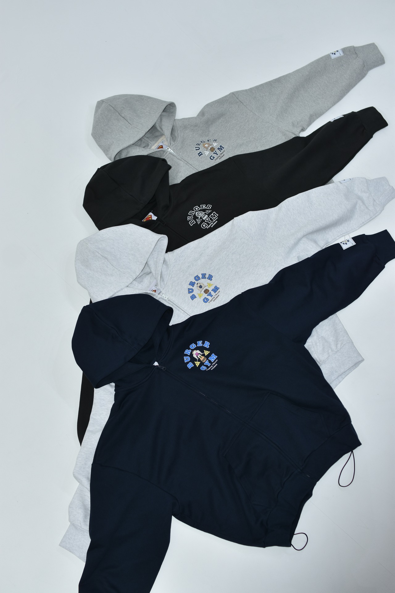 バーガージムジップパーカー グレー